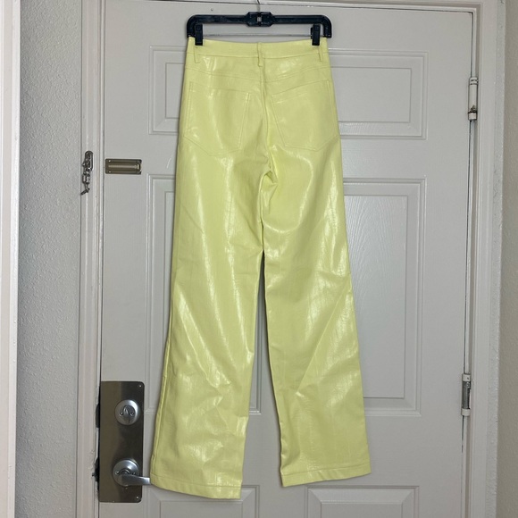 ROTATE Birger Christensen Rotie Pants in Luminary Green / Yellow Size 34 - NWT - Picture 5 of 10